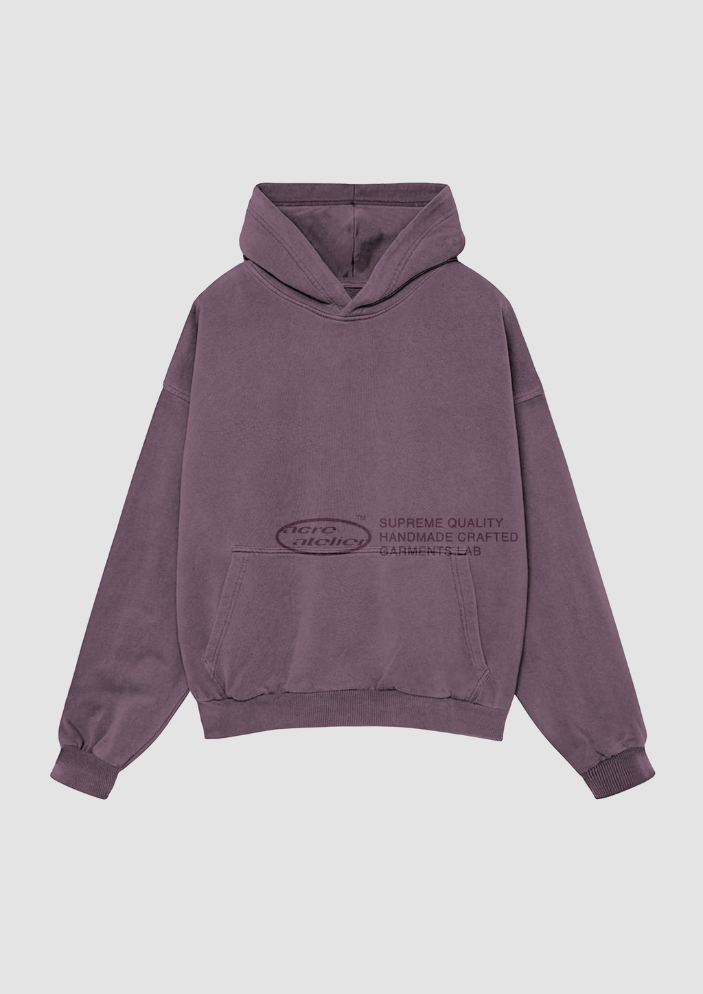 ACRE®ATELIER Après&Acres Hoodie Pink Front - Sudadera Rosa Frontal Atelier Garments Lab