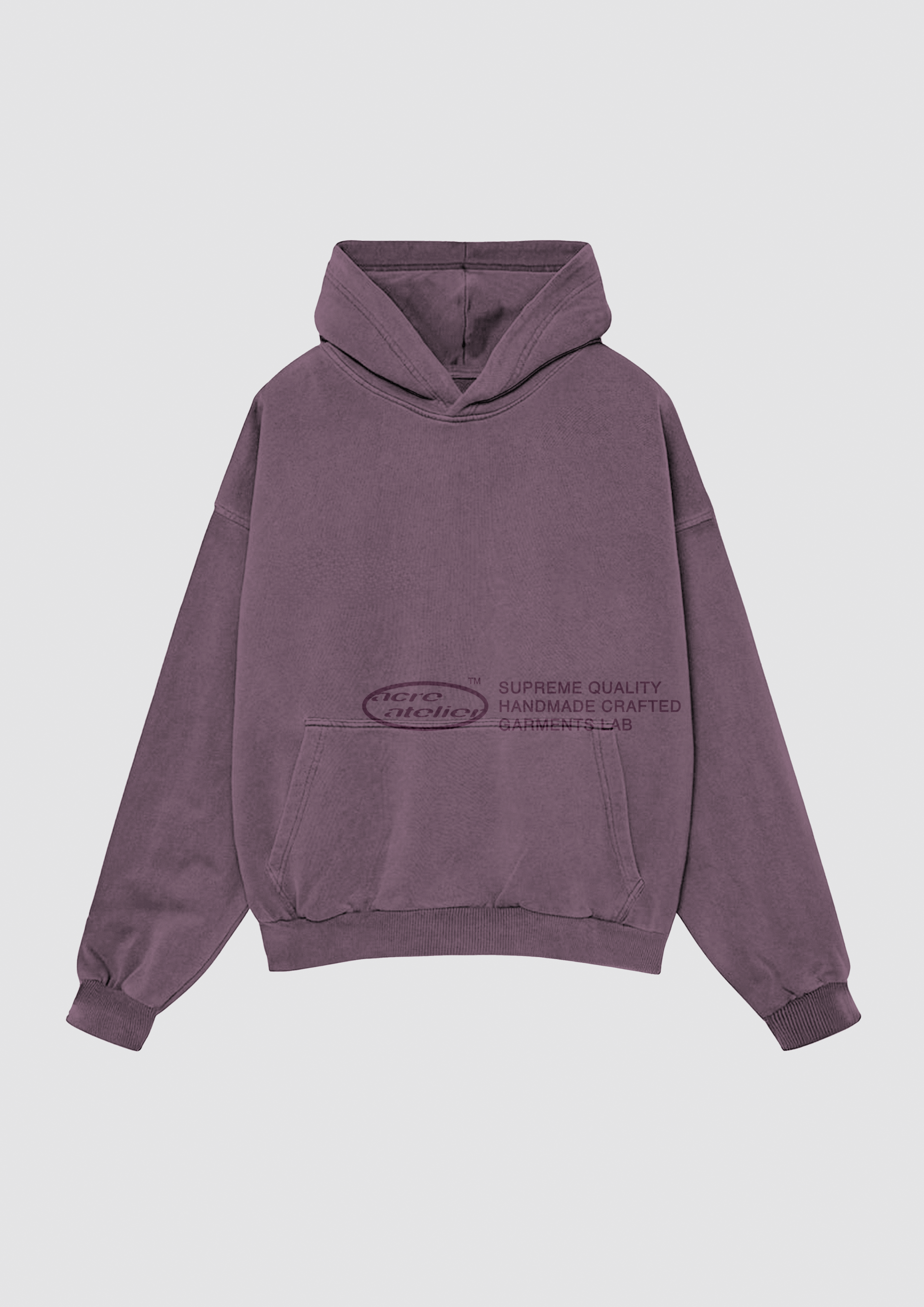 ACRE®ATELIER Après&Acres Hoodie Pink Front - Sudadera Rosa Frontal Atelier Garments Lab