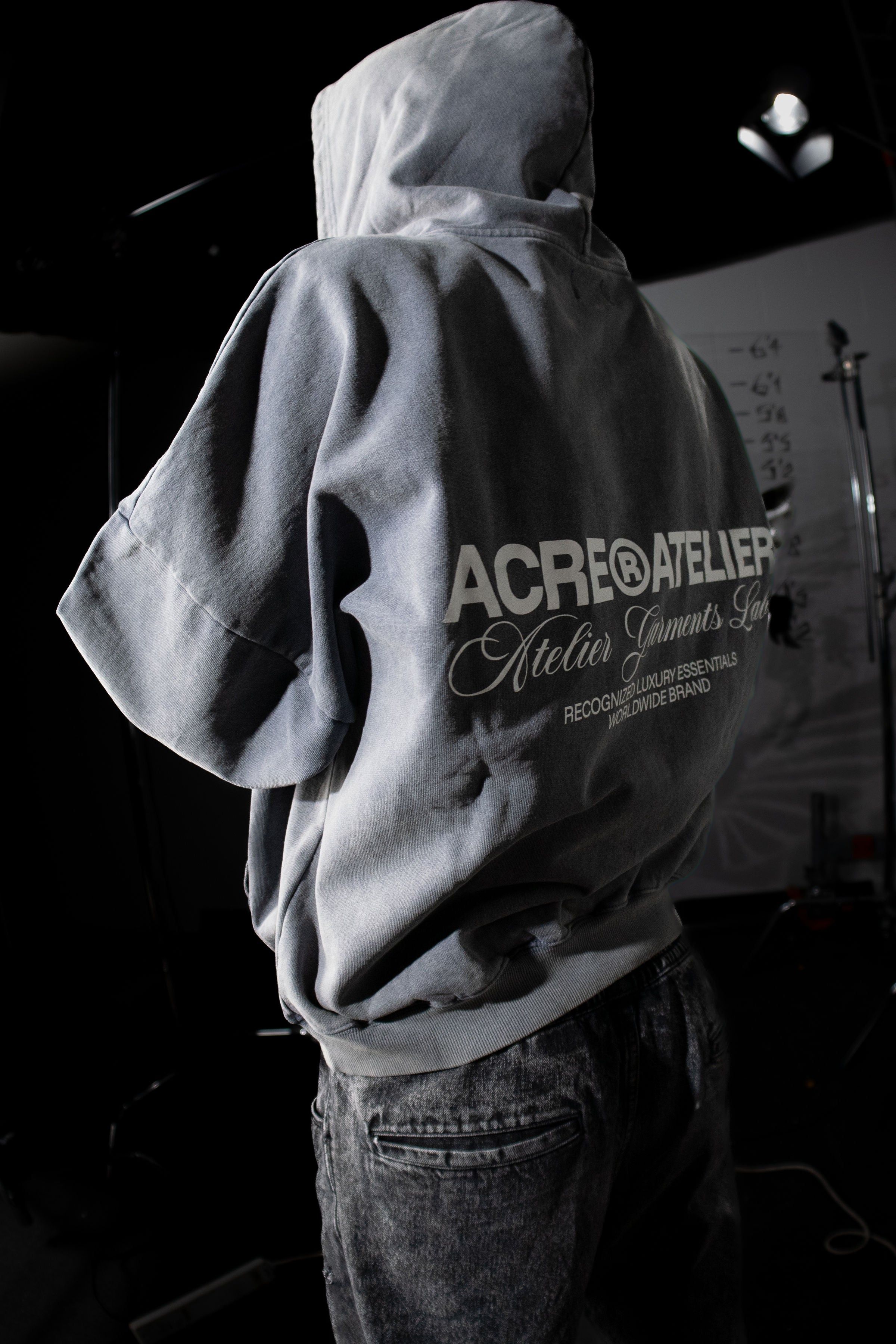 ACRE®ATELIER Hoodie Back View - Sudadera Atelier Garments Lab Luxury Essentials Streetwear Style